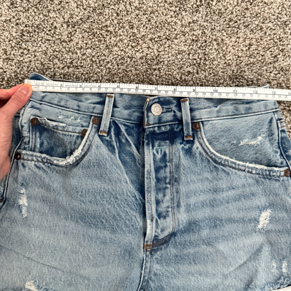 AGOLDE Jaden High Rise Denim Shorts Size 25 Raw Hem - Picture 6 of 6